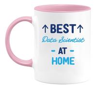 quotedazur - Mug Best Data Scientist at Home - Funny Present for Analysts, Machine Learning Experts, AI Enthusiasts, Birthdays, Anniversaries, Office Celebrations