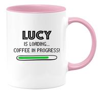 quotedazur - Mug Lucy is Loading... Coffee in Progress | Funny Gift for Coffee Lovers, Birthdays, Office, and Relaxation Moments