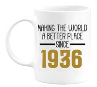 quotedazur - Mug Making The World A Better Place Since 1936 - Awesome Present for Birthday - Personalized - Original, Christmas, Thank You