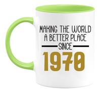 quotedazur - Mug Making The World A Better Place Since 1970 - Awesome Present for Birthday - Personalized - Original, Christmas, Thank You