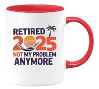 quotedazur - Mug Retired 2025 Not My Problem Anymore - Retirement Mugs, Funny Gifts for Colleagues, Coworkers Farewell, Retirement Party, Honeymoon, Relaxation