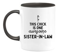 quotedazur - Mug This Chick is One Awesome Sister-in-Law - The Awesome Gift for Your Sister-in-Law - Personalized Gift - Original Gift for Birthday, Christmas, Congratulations