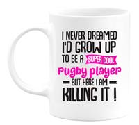 quotedazur - Personalized Custom Coffee Mug for Cool Rugby Player - The Perfect Woman Gift Lovers - Personalized - Original Birthday, Christmas, Thank You, Sports