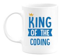 quotedazur - Personalized Custom Coffee Mug King of Coding - Personalized A Coder - Enthusiast's Gift Birthday Christmas Congratulations Or Gratitude - Men