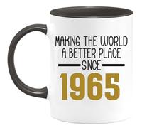 quotedazur - Personalized Custom Coffee Mug Making The World A Better Place Since 1965 - Awesome Present for Birthday - Personalized - Original, Christmas, Thank You