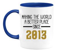 quotedazur - Personalized Custom Coffee Mug Making The World A Better Place Since 2011 - Awesome Present for Birthday - Personalized - Original, Christmas, Thank You
