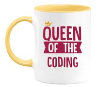 quotedazur - Personalized Custom Coffee Mug Queen of Coding - Personalized A Coder - Enthusiast's Gift Birthday Christmas Congratulations Or Gratitude - Women