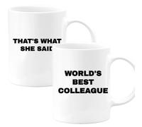 quotedazur Personalized Custom Coffee Mug World's Best Colleague That's What She Said - Colleague Leaving Coworker Farewell Retirement Gifts