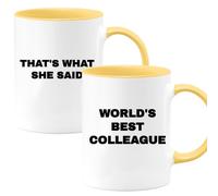 quotedazur Personalized Custom Coffee Mug World's Best Colleague That's What She Said - Colleague Leaving Coworker Farewell Retirement Gifts