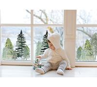 QuoteMyWall 10 Christmas Window Stickers Forest Winter Xmas Trees Snowy Watercolour Tree Decorations for Home Shop Display Removable Wall Decals