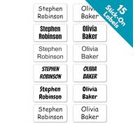 QuoteMyWall 119 x Stick On Name Labels for Clothing Clothes Stickers No-Iron - Care Home, School, Nursery & Stationery - Washable, Tumble Dryer Safe Self Adhesive Tags