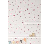 QuoteMyWall 150 Pink Pastel Wall Stickers Polka Dots for Girls Room Blush Decals Murals Removable Vinyl Wall Decor Spots Dalmatian Print