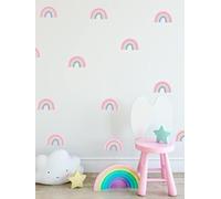 QuoteMyWall 24 Pastel Colour Rainbows Wall Stickers Children's Wall Decals For Nursery Kids Bedroom Removable Wall Art