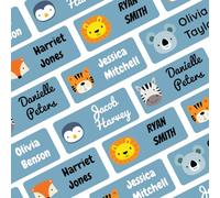 QuoteMyWall 36 Stick On Clothing Labels for School Uniform Clothes | Washable No Iron Personalised Name Sticker Tags Kids, Customised Children's Stationery