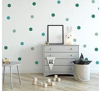 QuoteMyWall 60 Mint Green Polka Dot Wall Stickers Colour Decals for Girls Boys Nursery Rooms Children's Bedrooms Kids Wall Art Removable Round Dot Peel & Stick (60 Pack)