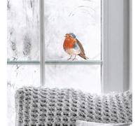 QuoteMyWall Christmas Window Sticker Watercolour Robin Hand Drawn Decal Cling for Shop & Home Windows Memory Removable Festive (Small Robin Window Sticker)