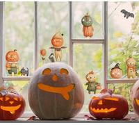 QuoteMyWall Cute Halloween Decorations Window Stickers Scarecrows Family Pumpkin Black Cat & Bat
