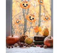 QuoteMyWall Cute Pumpkins Halloween Window Stickers For Kids, Children's Halloween Window Decorations Home And Shop