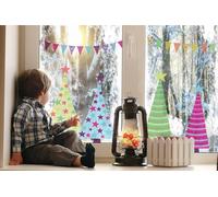 QuoteMyWall Decorative Christmas Trees And Buntings Christmas Window Decal Stickers
