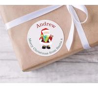 QuoteMyWall Festive Santa Personalised Name Present Stickers Festive Labels Gift Tag