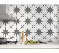QuoteMyWall Grey Astral Star Tile Stickers 15cm x 15cm Standard Vinyl