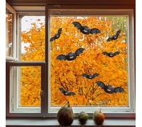 QuoteMyWall Halloween Bats Window Decal Stickers Removable Reusable Spooky Flying Bats Window Cling
