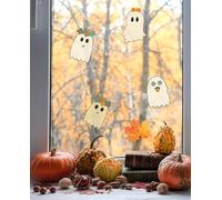 QuoteMyWall Retro Ghosts Halloween Window Stickers, Groovy Window Decals, Halloween Decor, Funky Autumn