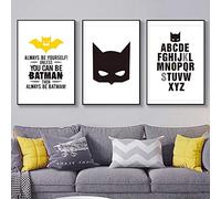 Quotes Alwanys Be Yourself Poster Batman Posters and Prints Wall Canvas Art Pictures for Living Room Home Decor 30x40cmx3 Frameless