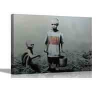 Quotes I hate Mondays by Banksy on Framed Canvas Wall Art Prints Black and White Pictures Home Decor 76 x 50cm (30 x 20 inches)