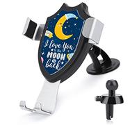 Quotes I Love You to The Moon and Back Stars, Space Planets Blue Universal Car Phone Mount, Windshield Vent Phone Mount, Durable Handsfree Stand Strong Suction Cell Phone Holder for Men Women