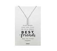 QUOTES JEWELRY Q BY QUAN Best Friend Forever - BFF Heritage Bar with Flowers Pendant Necklace for Best Friend & Sisters | Friendship, Love, Bond, Appreciation, Handmade Jewelry
