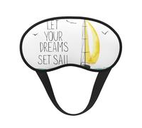 Quotes Let Your Dreams Set Sail Print Blindfold Sleep Mask, 100% Block Light Eye Sleep Shade Cover Eye Masks with Adjustable Strap