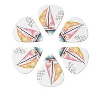 quotes let your dreams set sail Print Guitar Picks 6 Pack With Organizer Storage Bag 0.46 0.71 0.96mm Guitar Plectrums Guitars Accessories For Bass Electric Acoustic Guitars