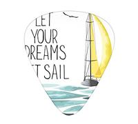 quotes let your dreams set sail Printed Guitar Picks Personalized Guitar Plectrums 12 Pcs For Acoustic Guitar Electric Guitar And Bass Bulk Guitar Pick One Size