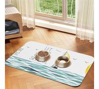 Quotes Let Your Dreams Set Sail Printing Pet Absorbent Tablecloth, Special Pad For Pet Bowls, Rollable For Storage, Ideal For Pet Bowls