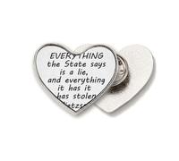 Quotes Lie Truth Art Deco Fashion Heart Metal Pin Brooch Clip Love