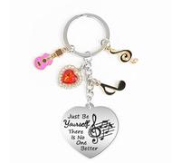 Quotes Merch Music Lover Keyring Cute Keychain for Teen Girls, Inspirational Keychain Music Lover Keyrings for Women Gifts for Fans Encouragement Keyring - Just Be Yourself Tqhere Is No One Better