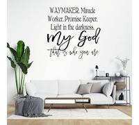 Quotes Wall Decal Vinyl Way Maker, Miracle Worker, Promise Keeper Wall Decor Art Decals Nursery Removable Wall Decor for Bedroom Living Room Kitchen 32"