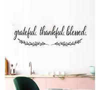 Quotes Wall Decals for Dining Room: Home Inspirational Pantry Kitchen Vinyl Art Wall Stickers - Family Wall Decor - Grateful Thankful Blessed 35" X 9.8"