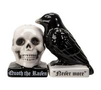 Quoth The Raven Halloween Ceramic Salt and Pepper Shakers Set