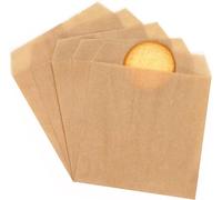 Quotidian Brown Flat Mini Square Glassine Paper Bags Envelope 3" x 3" (8 x 8cm) Pack of 100 - Soap Birthday Buffet Flower Petals Baby Shower