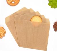 Quotidian Brown Flat Square Glassine Paper Bags Envelope 4" x 4" (10 x 10.2cm) Pack of 100 - Flower Chocolate Craft Supplies Stamps Treat