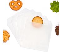 Quotidian White Flat Square Glassine Paper Bags Envelope 4" x 4" (10 x 10.2cm) Pack of 100 - Cookies Coins Confetti Confetti Craft Petals