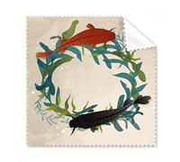 Quoting Word Fish Image Sea Weed Glasses Cloth Cleaning Cloth Gift Phone Screen Cleaner 5pcs