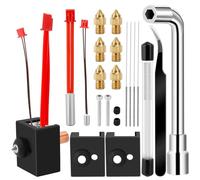 QUOTRE 35pcs Sprite Extruder Hotend, Extruder Hotend Heater Block Replacement with Silicone Sock, Nozzles and Nozzle Cleaning Tool for Ender-3 S1/Pro/Plus CR-10 Smart Pro 3D Printers