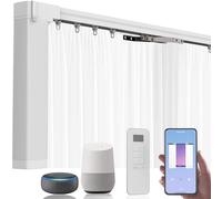 Quoya AT5810 Motorised Smart Electric Curtain Track with Remote - Snap-On Brackets, Automatic Curtain Opener, Works with Alexa, Google Home & Siri - App & Voice Control - up to 7 m / 22.9 ft
