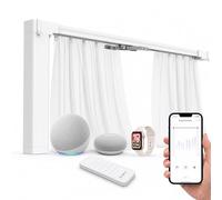 Quoya QL600 Motorised Smart Electric Curtain Track with Remote - Hidden Brackets, Automatic Curtain Opener, Works with Alexa, Google Home & Siri - App & Voice Control - up to 7 m / 22.9 ft