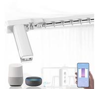 QUOYA SW01 S-Wave Smart Electric Curtain Track 【Beltless, No Cutting, 3- Speed, Works with Alexa, Google, Siri, Apple Watch, Remote Control】 (up to 7 metres (275 inches))