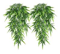 QUOZUO Bearded Dragon Tank Accessories Terrarium plants, 2 Pack Reptile Hanging Plants Artificial Ferns Ivy, Reptile Tank Accessories for Bearded Dragon Lizard Snake Terrarium Decor