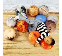 Qupace 11 Piece Set Space Planet Throw Pillow Covers Solar System Universe Planet Image Decorative Cushion Cover Round Accent Pillow Case 3D Home Decoration Pillows Covers 10X10Inch